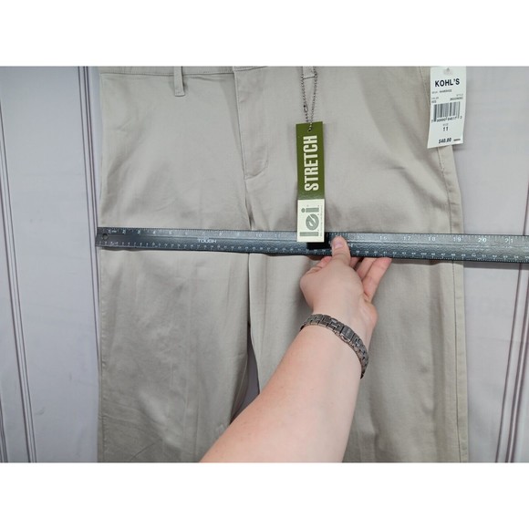NWT L.E.I. Jeans Khaki Pants Women's SZ 11 Stretch High Waist MSRP $40.00 Flared - Picture 9 of 16